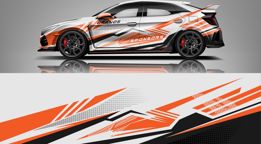 Abstract Car Stripe Wrap Vector Image