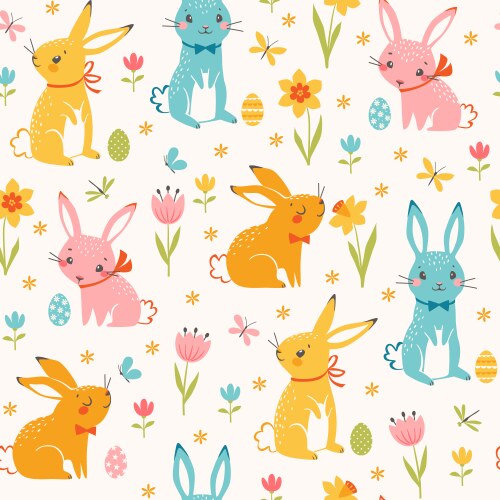 Cute easter pattern Royalty Free Vector Image - VectorStock
