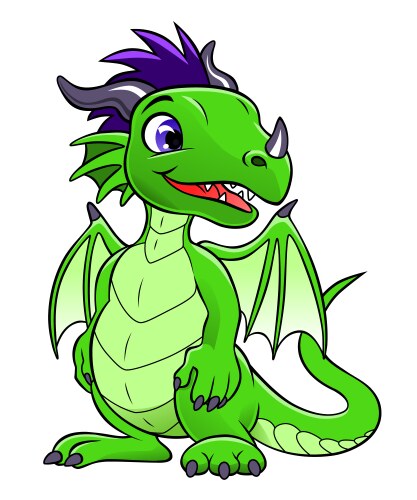Cute Cartoon Dragon Vector Image