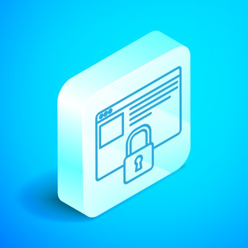 Isometric line secure your site with https ssl vector image