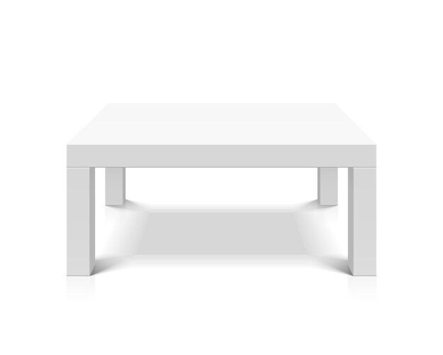White Empty Square Table - 3D Render vector image