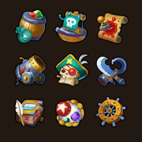 Complete set of level button game ui pop-up icon vector image