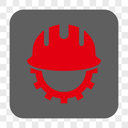 Development hardhat rounded square button vector image
