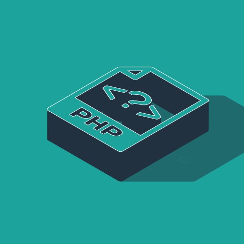 Isometric php file document download button vector image