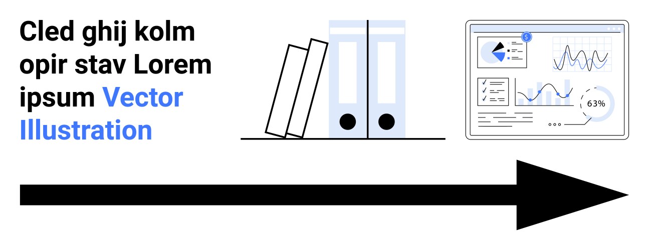 File folders and data dashboard analysis with bold vector image