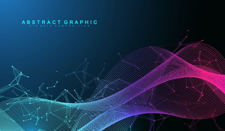 Abstract tech network connection dots digital vector image