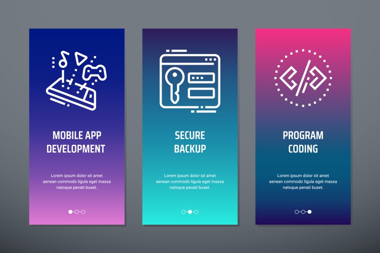 Mobile app development secure backup program vector image