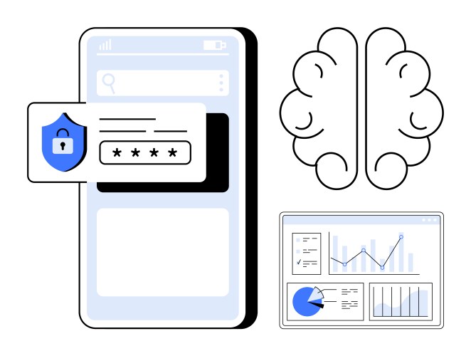 Mobile security data analytics and ai-driven vektorbild