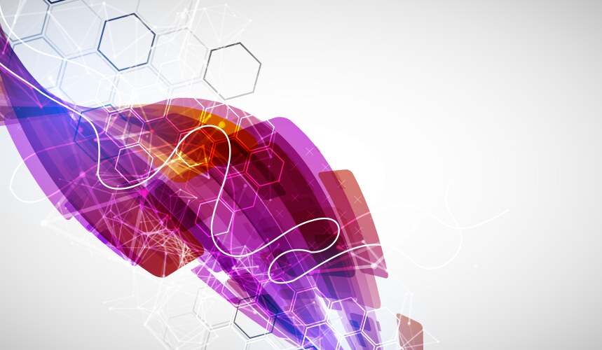 Abstract wave of rectangles with plexus elements vector image