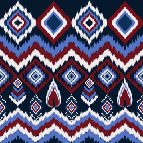 Ikat geometric folklore ornament vector image