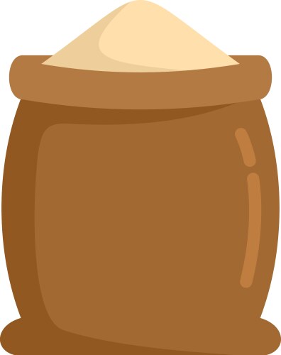 Open flour sack icon flat isolated Vector Image