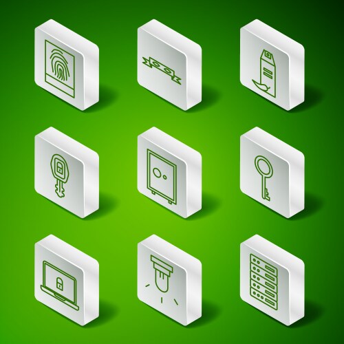 Set line server data web hosting motion sensor vector image