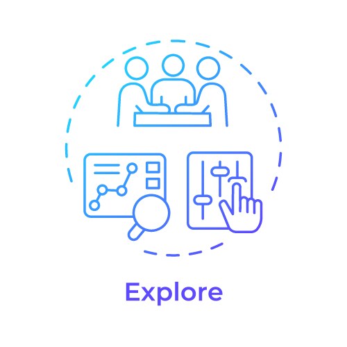 Internal and external blue gradient concept icon Vector Image