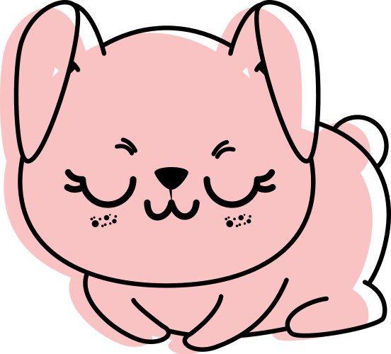 Cute rabbit pink front Royalty Free Vector Image