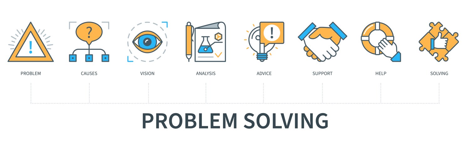 Problem Solving Icons - Strategy & Solutions vector image
