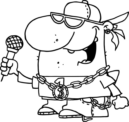 Eagle rapper cartoon character singing Royalty Free Vector