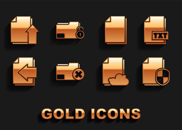 Set delete folder txt file document vector image