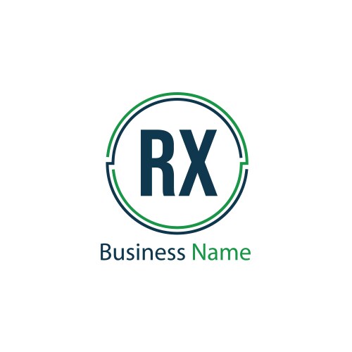 Initial letter rx logo template design Royalty Free Vector