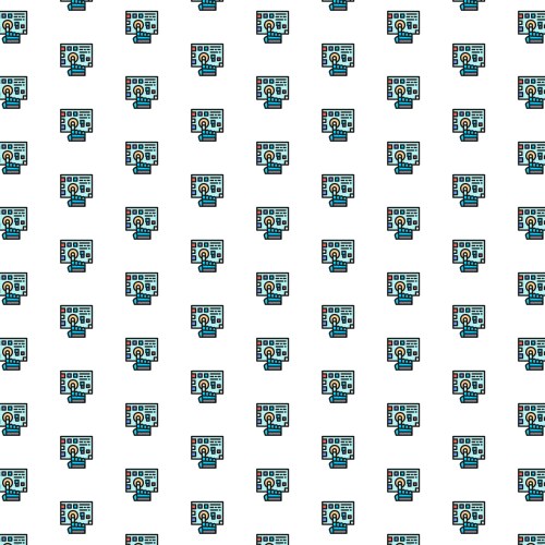 Robot arm presses on the button pattern vector image
