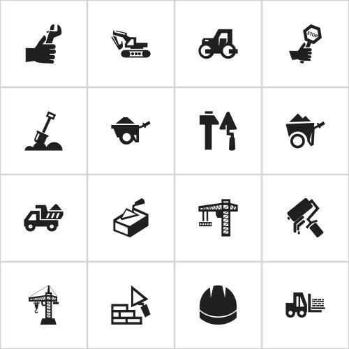 Set of 16 editable structure icons includes vector image