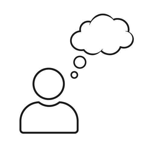 Man thinking icon speech bubble isolated Vector Image