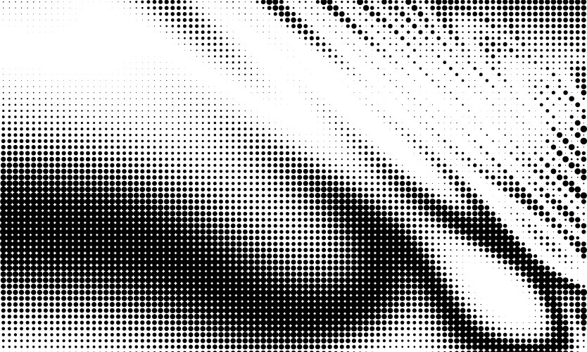 Monochrome gradient halftone dots background Vector Image