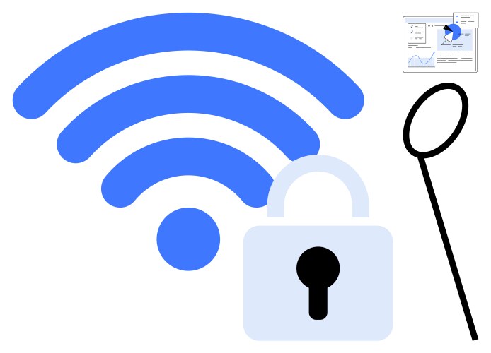 Secure wireless network connection with data vector image