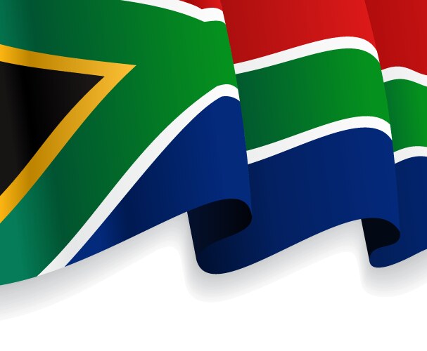 South Africa Flag Waves Vector Image
