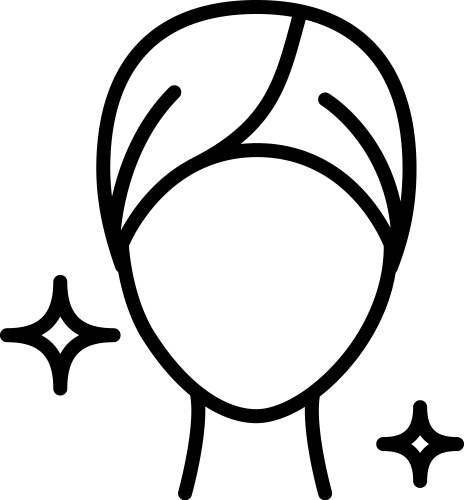 Towel on girl head line icon spa salon procedure vector image