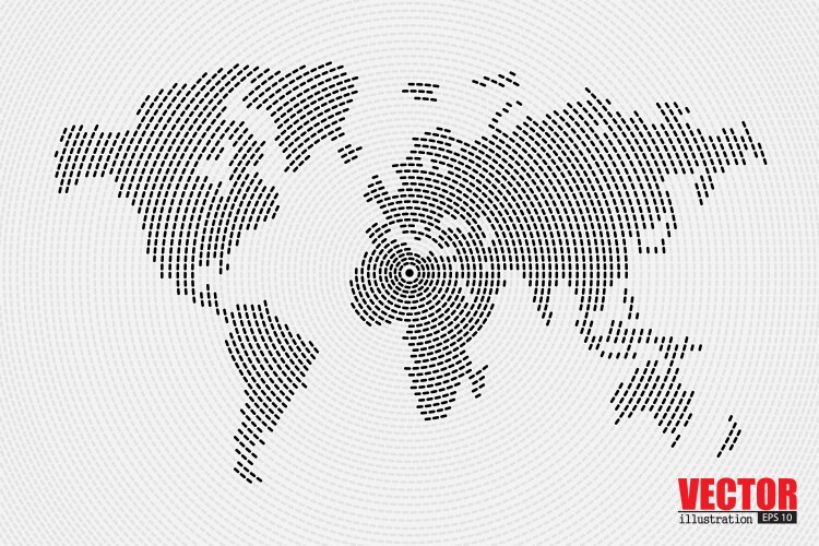Dots world map with pins isolated Royalty Free Vector Image
