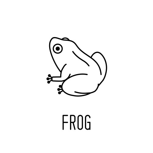 Frog line art drawing Royalty Free Vector Image