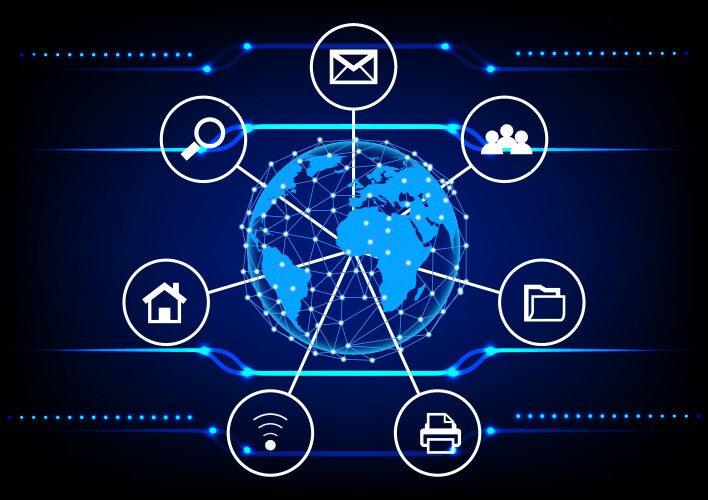 Graphics diagram cloud computing concept vector image