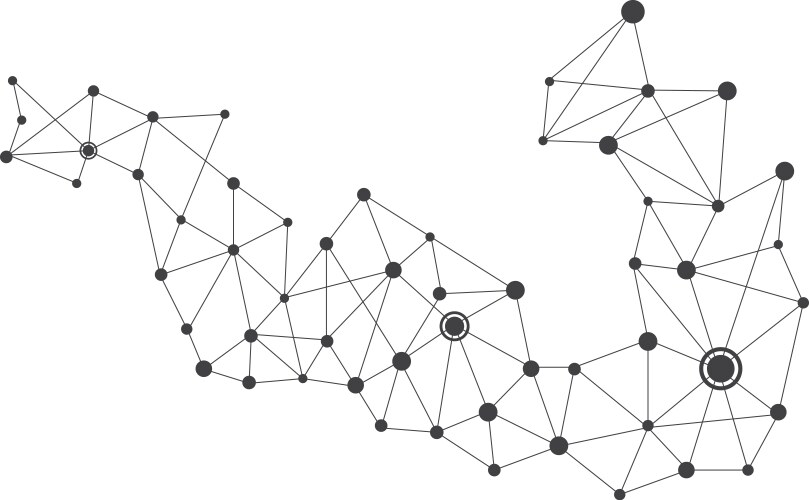 Polygonal with connecting dots and lines vector image