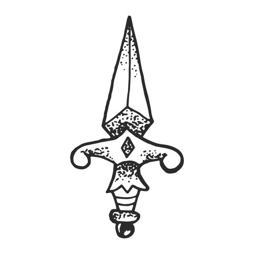Dagger vintage tattoo Vector Image