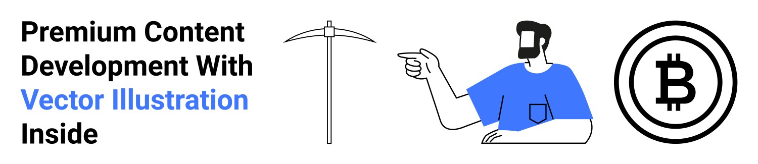 Man pointing toward bitcoin icon and mining vector image