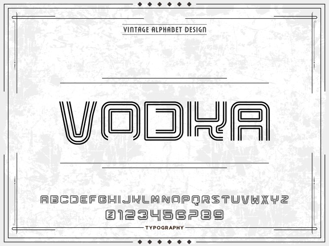 Fontalphabet handcrafted handwritten label design Vector Image