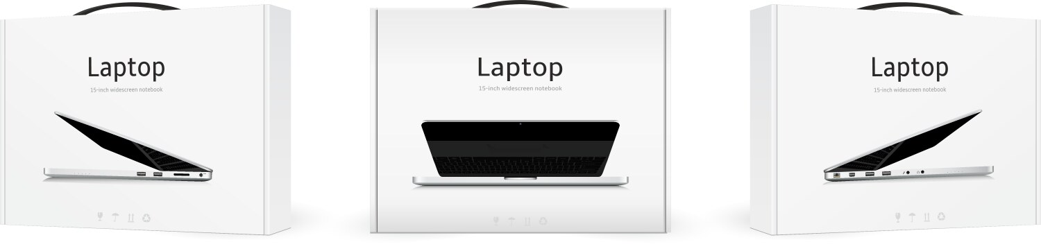 Boxes with new notebook computers vector image