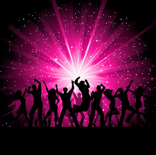 Silhouettes of people dancing Royalty Free Vector Image