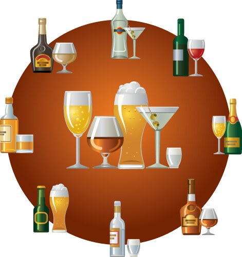 Alcohol borders Royalty Free Vector Image VectorStock
