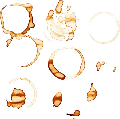 Coffee Stain Rings Set Royalty Free Vector Image