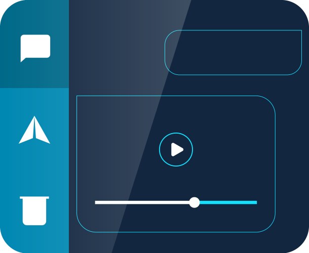 Modern messaging app ui with sidebar menu vector image
