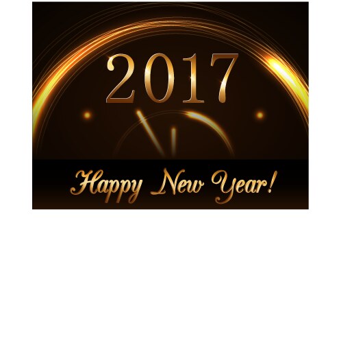 Happy new year background gold vector image