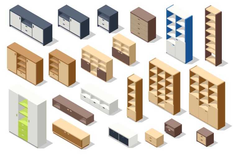 Furniture isometric icons Royalty Free Vector Image