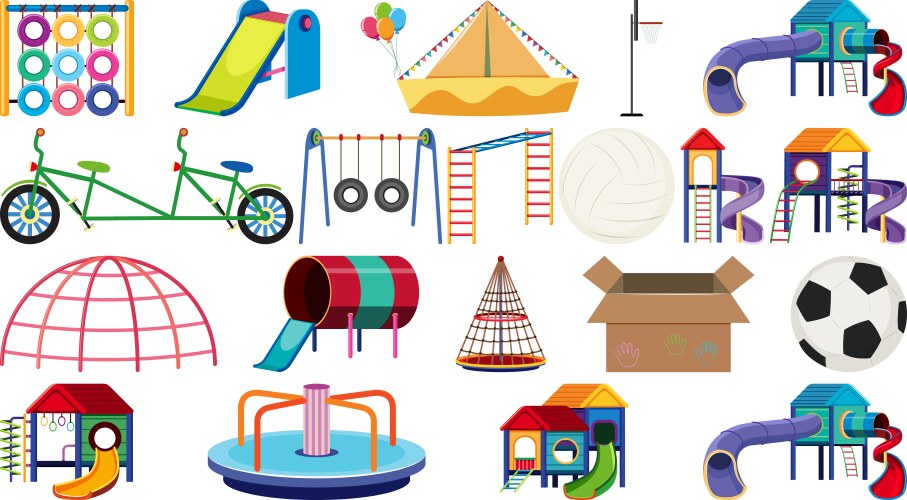 Children playground icon set Royalty Free Vector Image