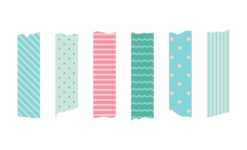 washi masking tape set cute scotch vector image