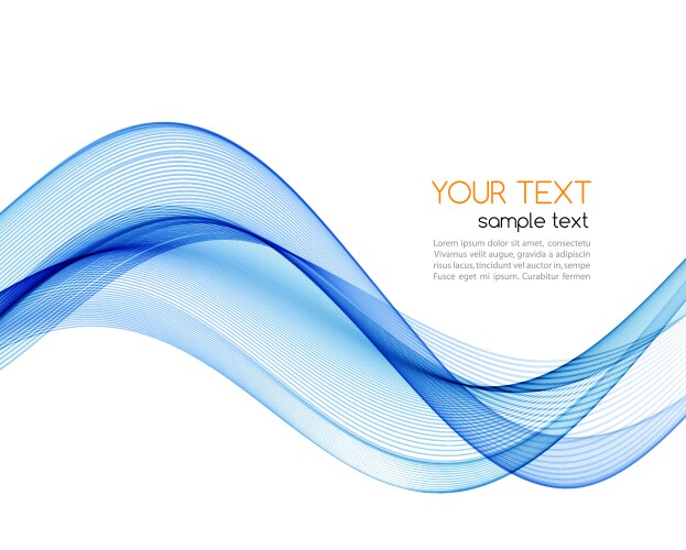 Blue abstract wave design element smoke vector image