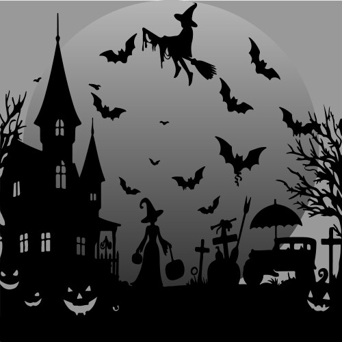 Halloween silhouette Royalty Free Vector Image