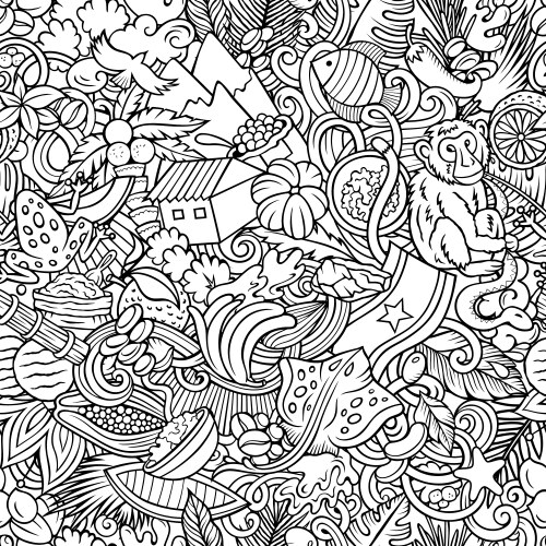 Suriname Doodles - Latin American Pattern Vector Image