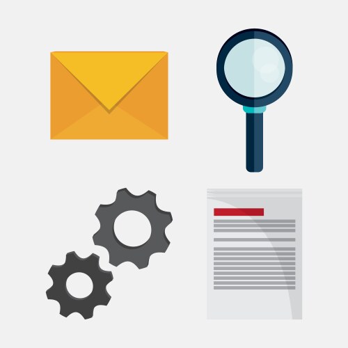 Big data center base and web hosting icon set vector image