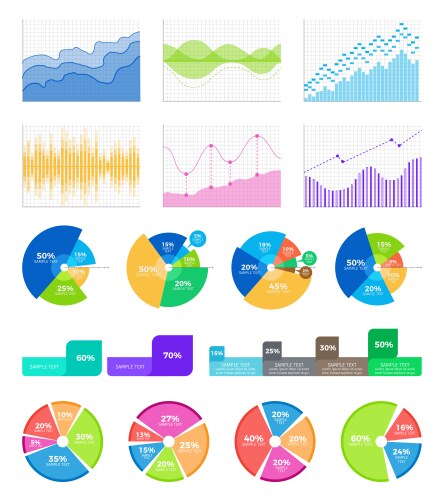 Graphics and diagrams to display statistical data vector image
